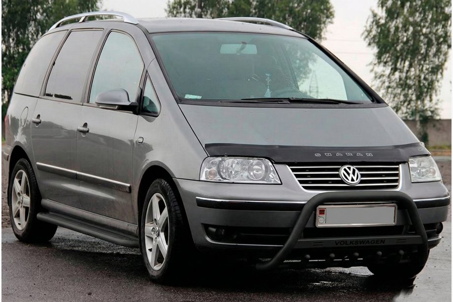 Volkswagen Sharan 1995–2010 Predný ochranný rám WT004 Black (nerez) Image