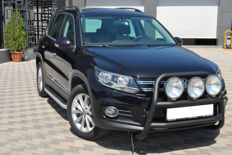 Volkswagen Tiguan 2007–2016 Predný ochranný rám WT018 Black (nehrdzavejúca oceľ) Fotografia 3
