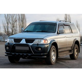 Predný ochranný rám ST015WT Black (nerez) Mitsubishi Pajero Sport 1996–2007 fotografia 1
