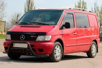 Mercedes Vito W638 1996–2003 Predný ochranný rám s bočnými tyčami WT002 Plus Black (nerez) fotografia 3