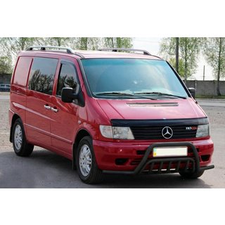 Predný ochranný rám s bočnými tyčami WT002 Plus Black (nerez) Mercedes Vito W638 1996–2003 fotografia 2