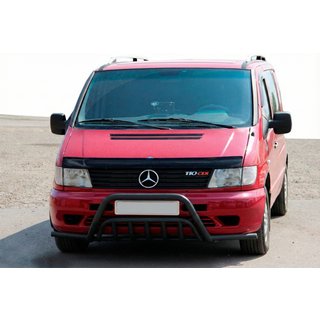 Predný ochranný rám s bočnými tyčami WT002 Plus Black (nerez) Mercedes Vito W638 1996–2003 fotografia 1
