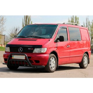 Predný ochranný rám s bočnými tyčami WT002 Plus Black (nerez) Mercedes Vito W638 1996–2003 fotografia 3