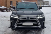 Lexus LX570/450d 2008–2022 Predný ochranný rám ST014 Black (2015+, nerez) fotografia 2