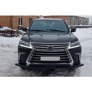 Predný ochranný rám ST014 Black (2015+, nerez) Lexus LX570/450d 2008–2022 fotografia 2