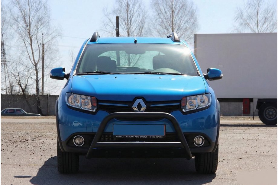 Renault Sandero 2013–2022 Predný ochranný rám WT006 Black (nerez) Image