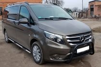 Mercedes Vito/V-trieda W447 2014– Predný ochranný rám WT006 Black (nerez) fotografia 1