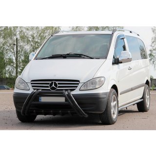 Kelebek WT011 Black predný ochranný rám (bullbar) z nehrdzavejúcej ocele Mercedes Viano 2004–2014 fotografia 3
