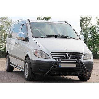 Kelebek WT011 Black predný ochranný rám (bullbar) z nehrdzavejúcej ocele Mercedes Vito W639 2004–2014 fotografia 2