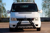 Mercedes Vito W638 1996–2003 Kelebek WT011 Black predný ochranný rám (bullbar) z nehrdzavejúcej ocele fotografia 3