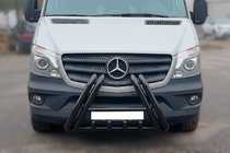 Mercedes Sprinter W906 2006–2018 Predný ochranný rám F1-01 Black (2013-2018, nerez) fotografia 2