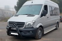 Mercedes Sprinter W906 2006–2018 Predný ochranný rám F1-01 Black (2013-2018, nerez) fotografia 3