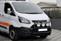Ford Custom 2013–2022 Predný ochranný rám WT022 Black (nerez) fotografia 1