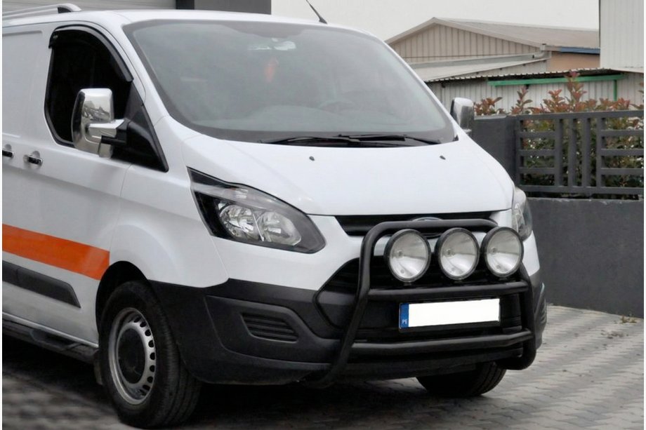Ford Custom 2013–2022 Predný ochranný rám WT022 Black (nerez) Image