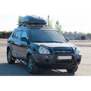 Predný ochranný rám (bullbar) WT025 Black (nerez) Hyundai Tucson JM 2004– fotografia 1