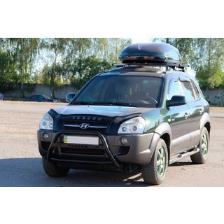 Predný ochranný rám (bullbar) WT025 Black (nerez) Hyundai Tucson JM 2004– fotografia 2