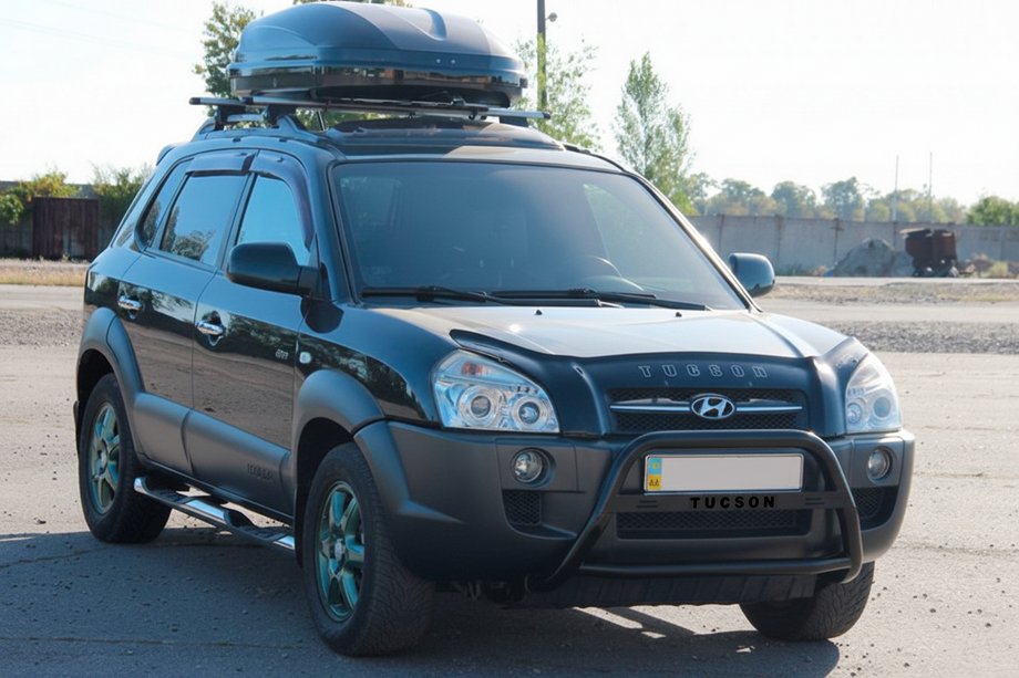 Hyundai Tucson JM 2004– Predný ochranný rám (bullbar) WT025 Black (nerez) Image