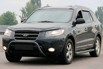 Hyundai Santa Fe 2 2006–2012 Predný ochranný rám (bullbar) WT007 Black (nerez) fotografia 3