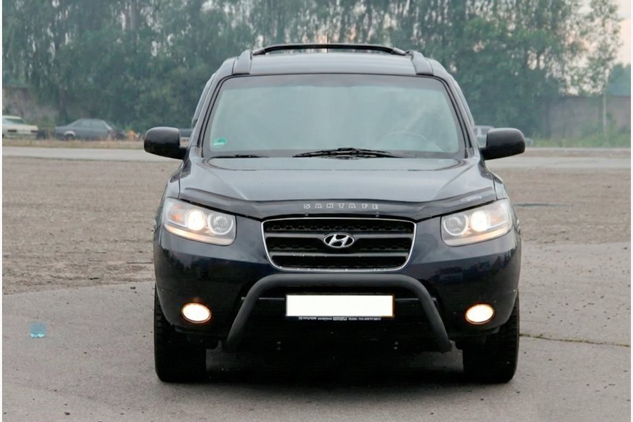 Hyundai Santa Fe 2 2006–2012 Predný ochranný rám (bullbar) WT007 Black (nerez) Image