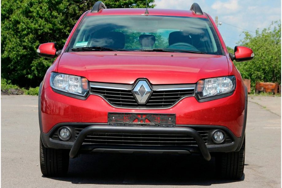 Dacia Sandero 2013–2020 Predný ochranný rám WT007 Black (nerez) Image