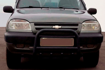 Chevrolet Niva 1998–2020 Kengurín QT006 Black (nerez) fotografia 1