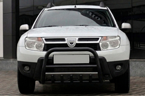 Dacia Duster 2008–2018 Predný ochranný rám bez nápisu QT006 Black (nerez) fotografia 1