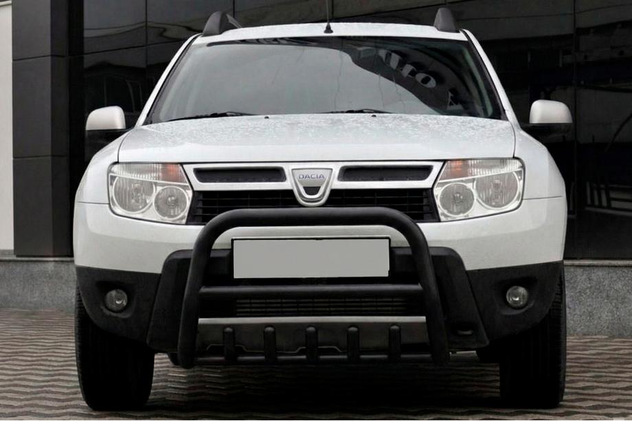 Dacia Duster 2008–2018 Predný ochranný rám bez nápisu QT006 Black (nerez) Image