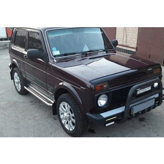 Ochranný rám (bullbar) QT006 Black (nerez) Lada Niva a Urban 1977– fotografia 1