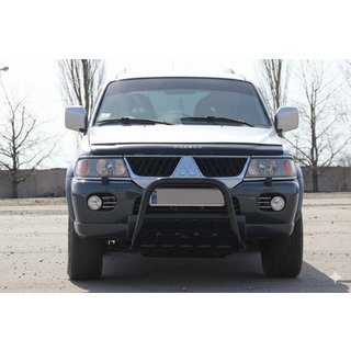 Kengurín QT006 Black (nerez) Mitsubishi Pajero Sport 1996–2007 fotografia 1