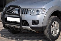 Mitsubishi L200 2006–2015 Predný ochranný rám QT007 Black (nehrdzavejúca oceľ) fotografia 1