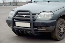 Chevrolet Niva 1998–2020 Ochranný rám QT007 Black (nerez) fotografia 4