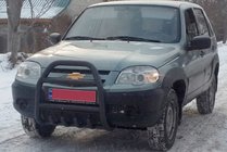 Chevrolet Niva 1998–2020 Ochranný rám QT007 Black (nerez) fotografia 1
