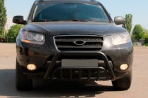 Hyundai Santa Fe 2 2006–2012 Predný ochranný rám (bullbar) WT002 Black (nerez) fotografia 2