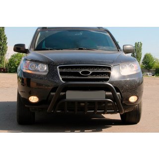 Predný ochranný rám (bullbar) WT002 Black (nerez) Hyundai Santa Fe 2 2006–2012 fotografia 2