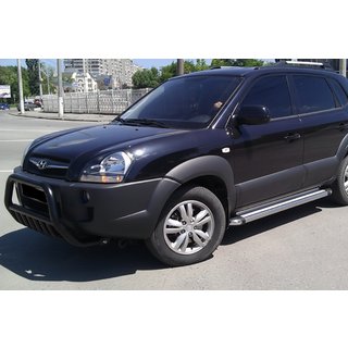 Predný ochranný rám (bullbar) WT002 Black (nerez) Hyundai Tucson JM 2004– fotografia 2