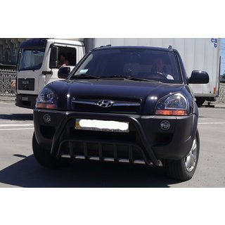 Predný ochranný rám (bullbar) WT002 Black (nerez) Hyundai Tucson JM 2004– fotografia 3