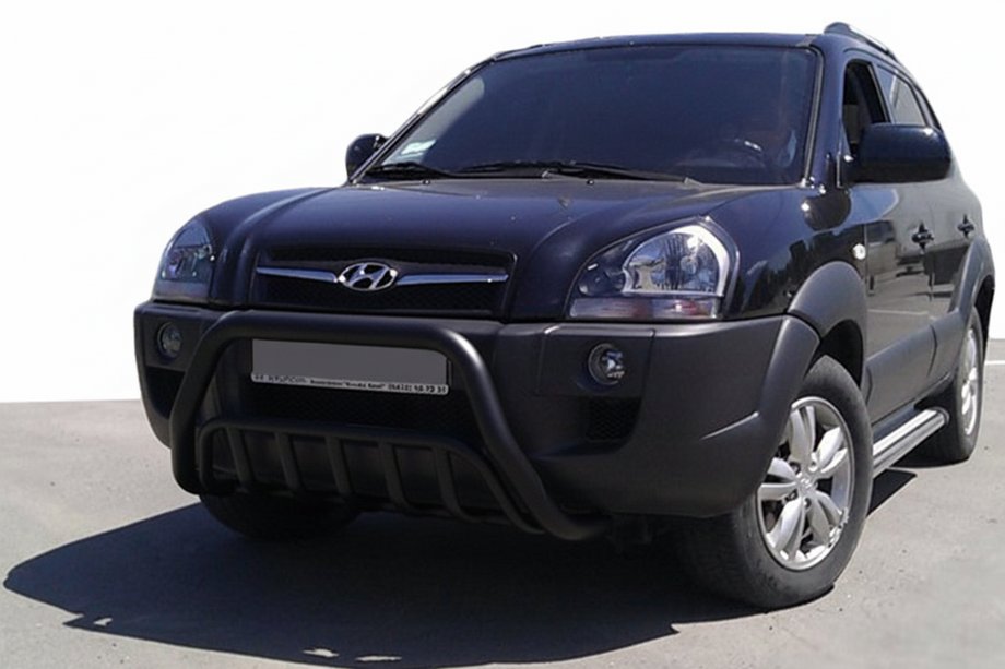 Hyundai Tucson JM 2004– Predný ochranný rám (bullbar) WT002 Black (nerez) Image