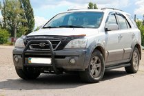 Kia Sorento I BL 2002–2009 Predný ochranný rám QT007 Black (nehrdzavejúca oceľ) fotografia 1