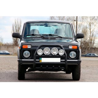 Predný ochranný rám QT007 Black (nehrdzavejúca oceľ) Lada Niva a Urban 1977– fotografia 1