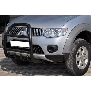 Predný ochranný rám QT007 Black (nerez) Mitsubishi Pajero Sport 2008–2015 fotografia 1