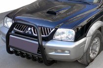 Mitsubishi L200 1996–2006 Predný ochranný rám QT007 Black (nehrdzavejúca oceľ) fotografia 1