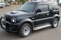 Suzuki Jimny 1998–2018 Predný ochranný rám (kengurín) QT007-Exclusive Black (s nápisom, nerez) fotografia 7