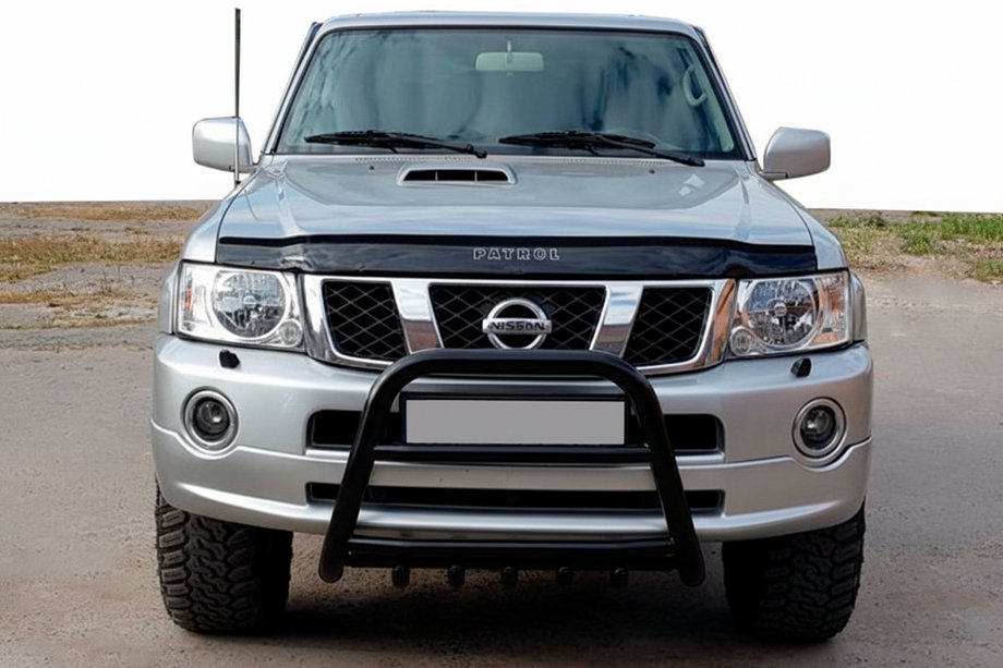 Nissan Patrol Y61 1997–2011 Ochranný rám QT007 Black (nerez) Fotografia 1