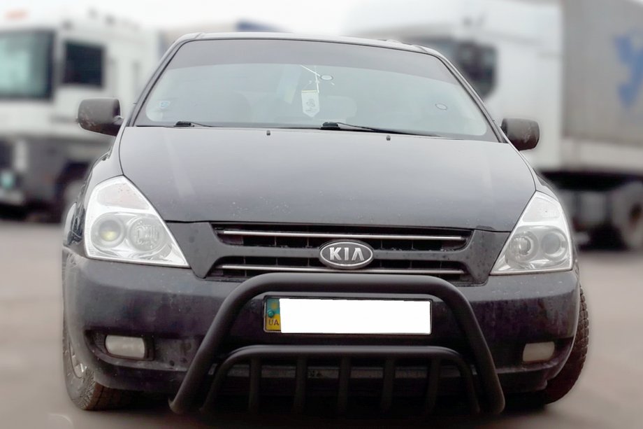 Kia Carnival 2002–2013 Predný ochranný rám WT002 Black (2006-2013, nerez) Image