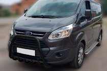 Ford Custom 2013–2022 Predný ochranný rám WT006 F1-56 Black (nehrdzavejúca oceľ) fotografia 1