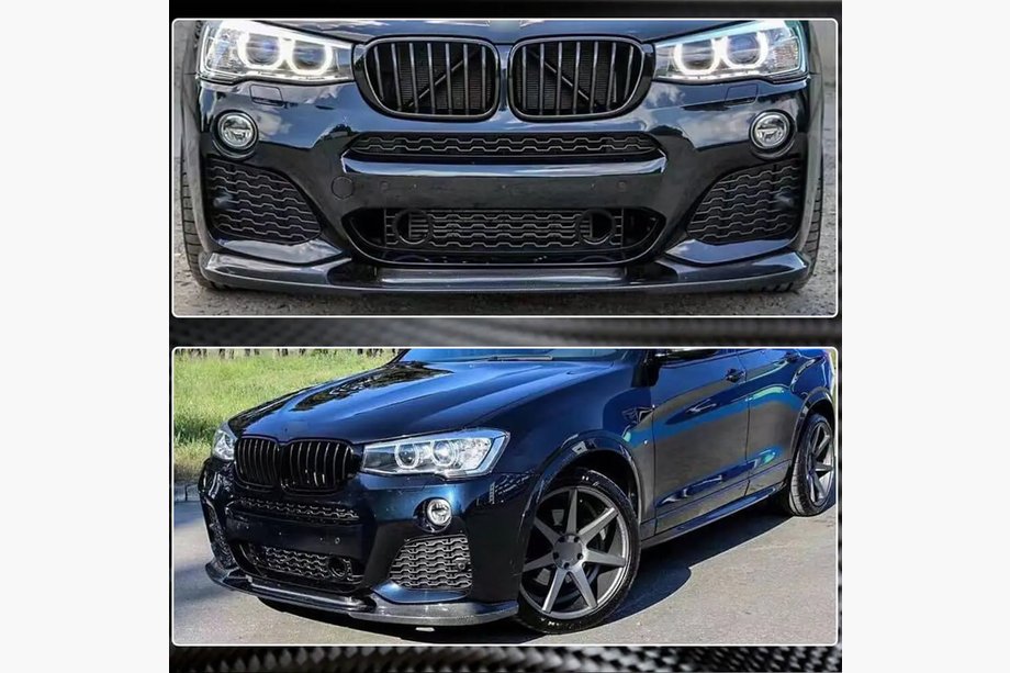 BMW X4 F26 2014–2018 Predný nárazníkový lip (pre M-Sport, karbón) Fotografia 4