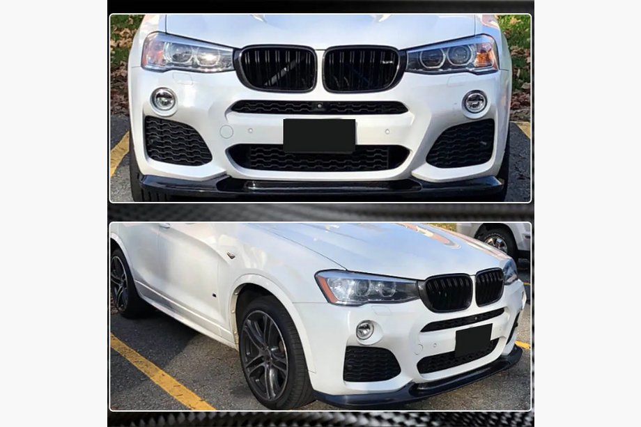 BMW X4 F26 2014–2018 Predný nárazníkový lip (pre M-Sport, karbón) Fotografia 5