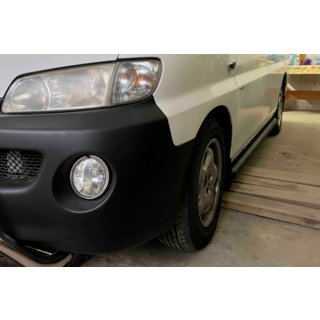 Bočné rúrky BB002 Black (2 ks, nerez) Hyundai H200, H1, Starex 1998–2007 fotografia 3