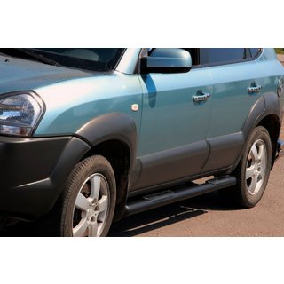 Bočné rúrky BB002 Black (2 ks, nerez) Hyundai Tucson JM 2004– fotografia 1