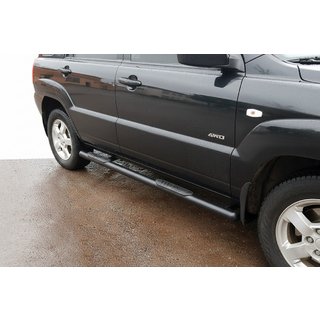 Bočné trubky Black (2 ks, nerez) Kia Sportage 2004–2010 fotografia 1